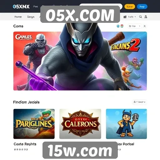 Oferta de jogos populares na plataforma 05X.COM